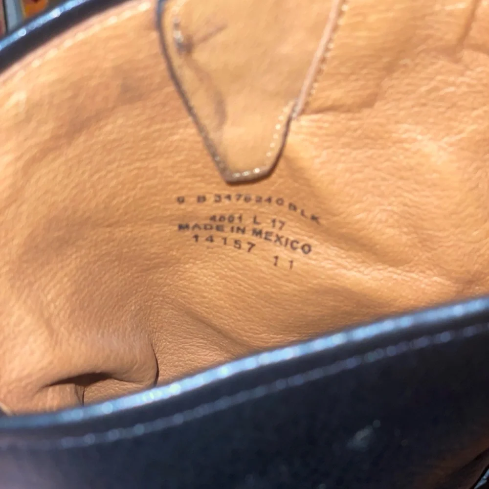 Frye Veronica Floral Black and White Leather Boots Women’s Moto - Picture 3 of 4